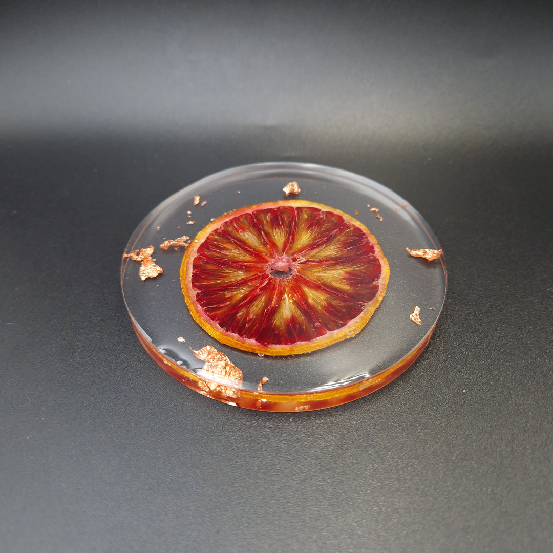 Epoxy Coasters with Blood Orange Slice