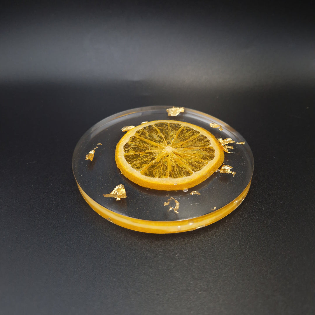 Epoxy Coasters with Orange Slice