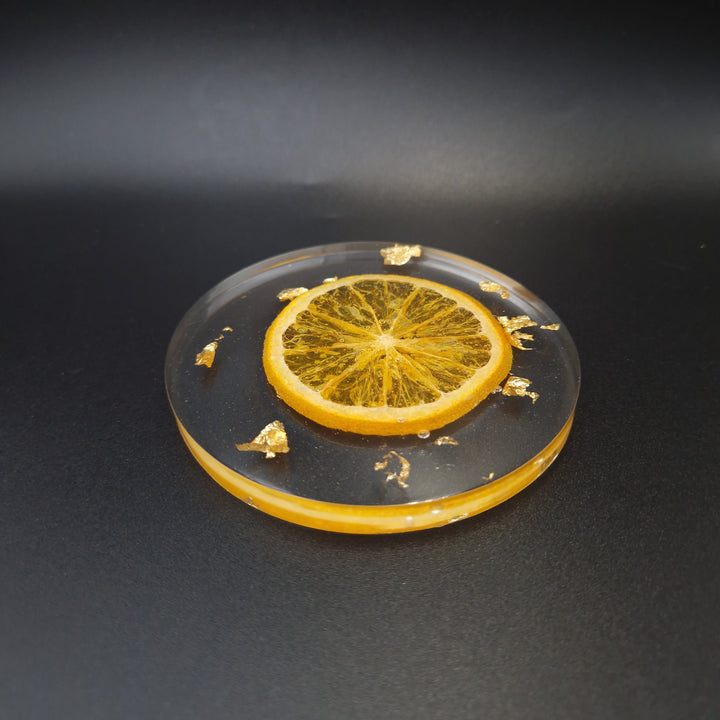 Epoxy Coasters with Orange Slice