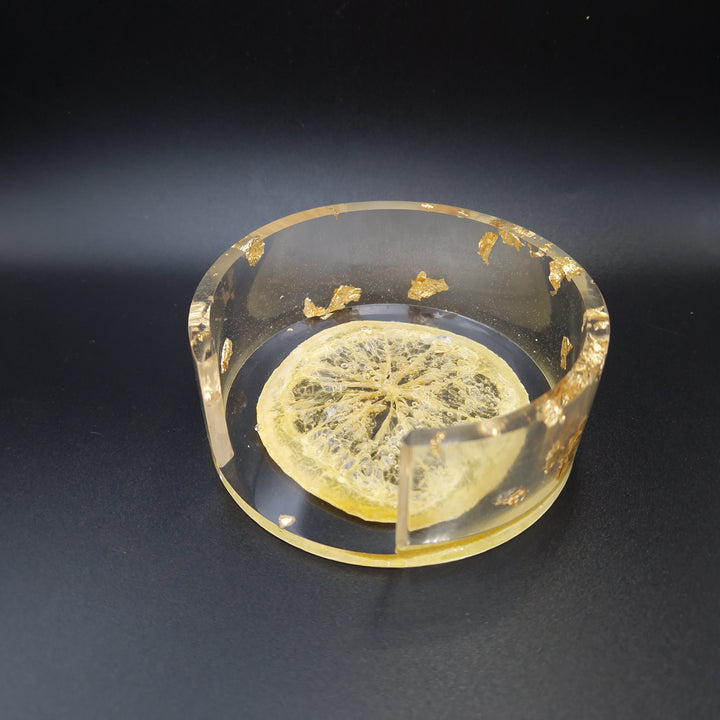 Epoxy Coasters with Orange Slice