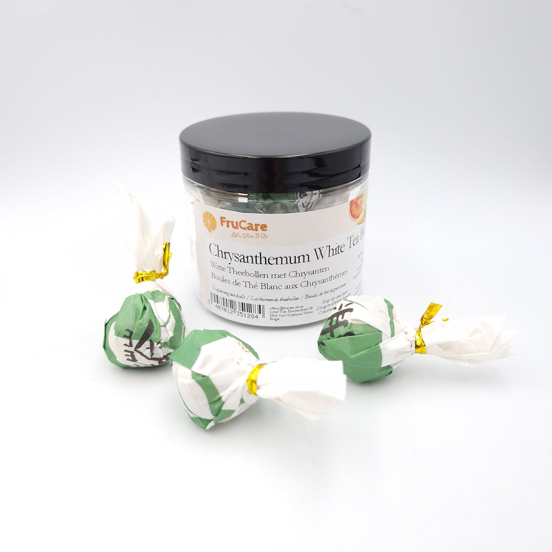 Dispersing White Tea Ball with Chrysanthemums